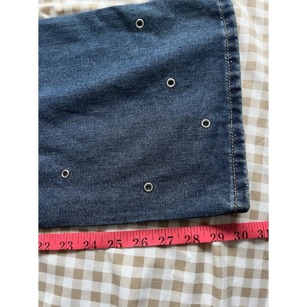 NWT Cali 1850 Women's Grommet Wide Leg Blue Denim Jeans Size 7/28 (31x30) - Picture 8 of 9